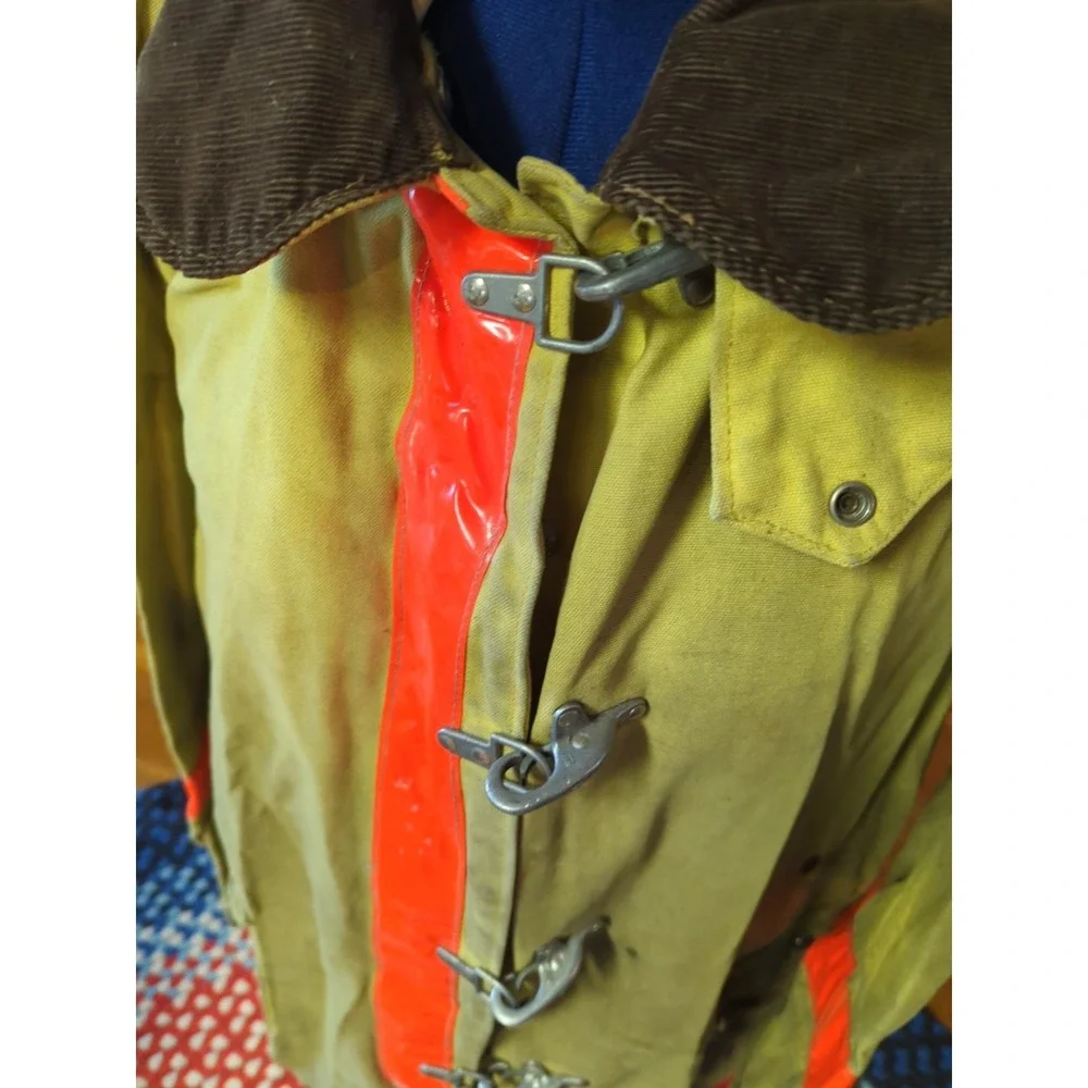 Vintage Retired Firefighter Turnout JACKET FIRE COAT USED‎ *SHELL ONLY* 48x40